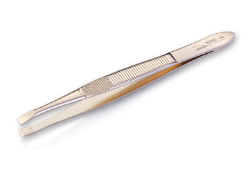 Nghia Light Gold Plated Eyebrow Tweezer T-09 | Shape and Define with Precision